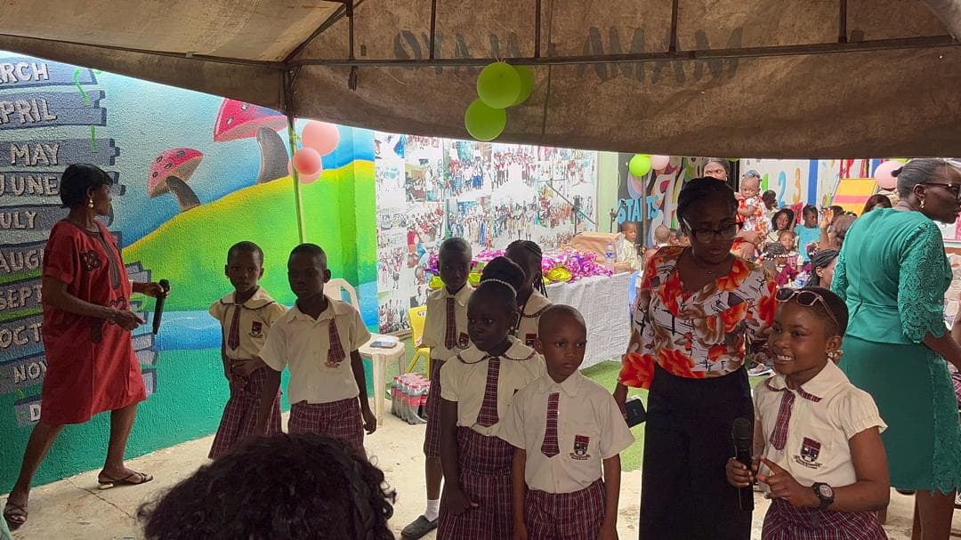 Students gathered for school assembly