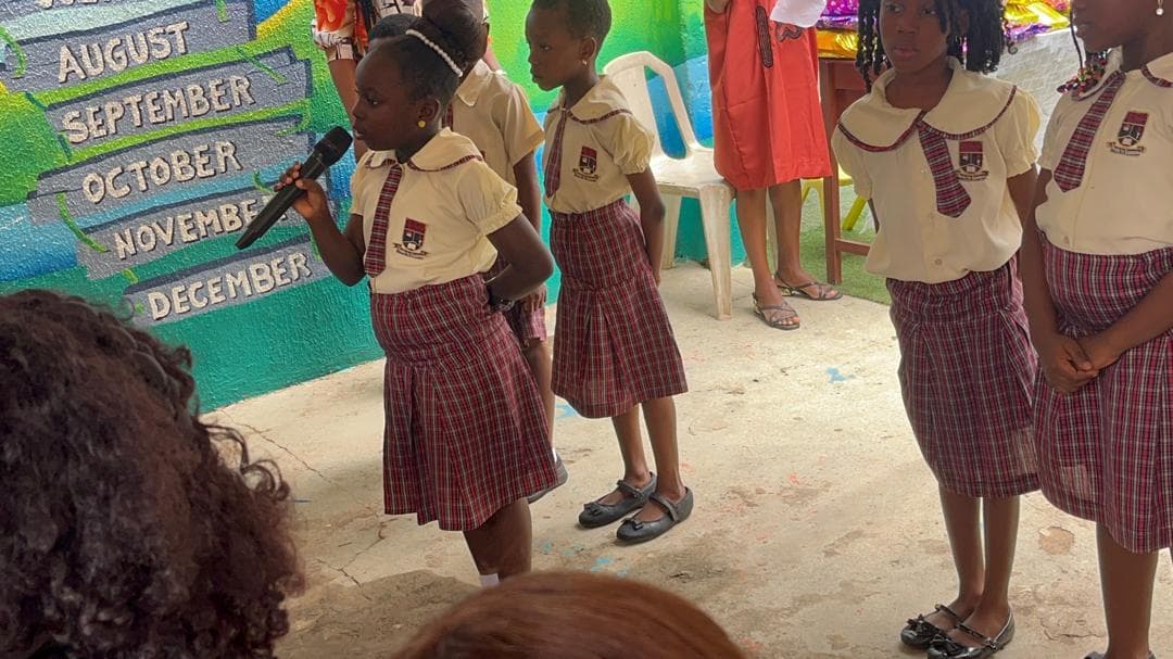 Students lined up at school event