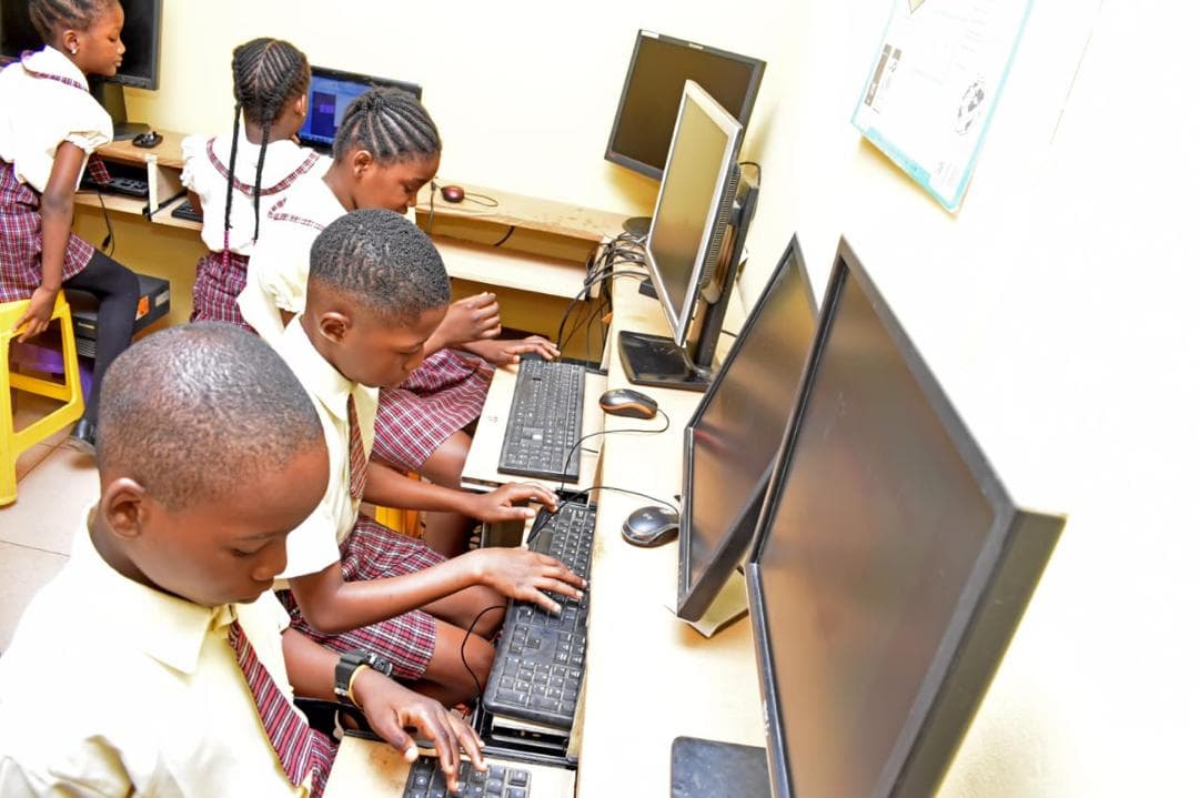 Students playing recorders and melodica
